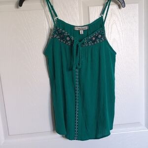 Crave Fame Teal Embroidered Camisole